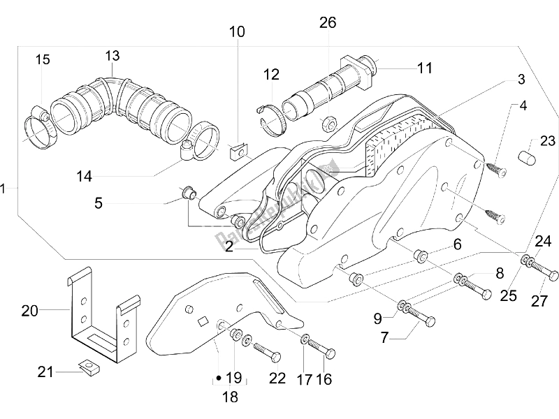 All parts for the Air Filter of the Gilera Nexus 250 SP E3 2006