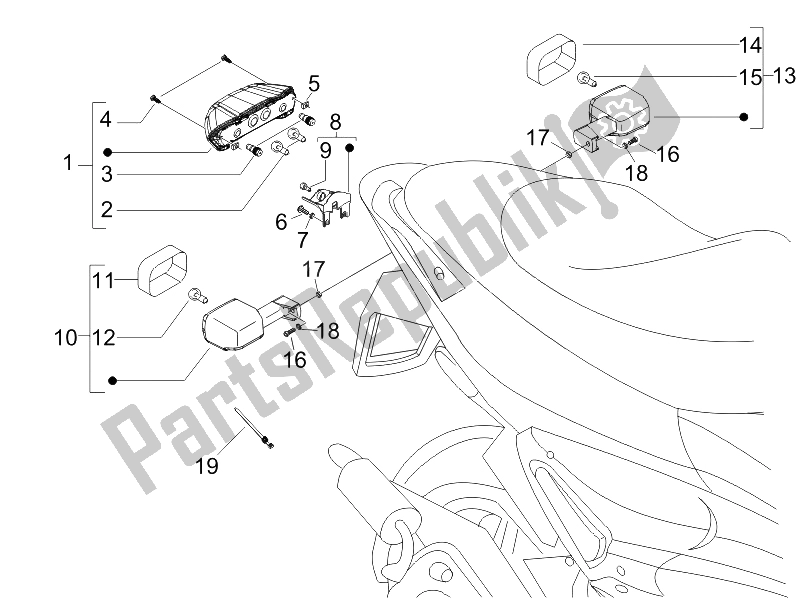 Todas las partes para Faros Traseros - Luces Intermitentes de Gilera Runner 125 VX 4T Race 2005