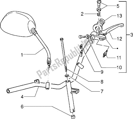 All parts for the Handlebars Component Parts (2) of the Gilera Easy Moving 50 1998