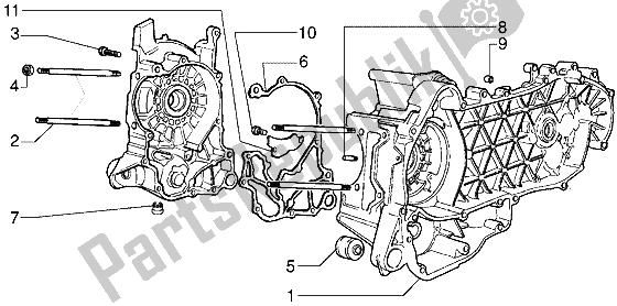 Todas las partes para Caja Del Cigüeñal de Gilera DNA 180 1998