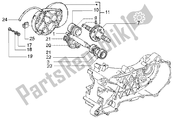 Toutes les pièces pour le Arbre De Roue Arrière du Gilera DNA GP Experience 50 1998