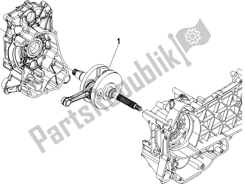 All parts for the Crankshaft of the Gilera Oregon 250 CC 2007