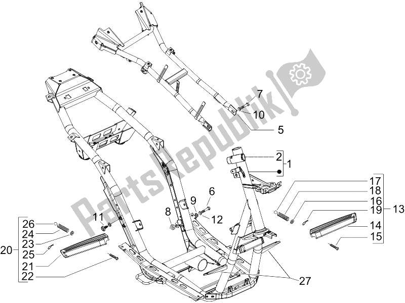 Toutes les pièces pour le Châssis / Carroceria du Gilera Runner 200 VXR 4T Race 2005