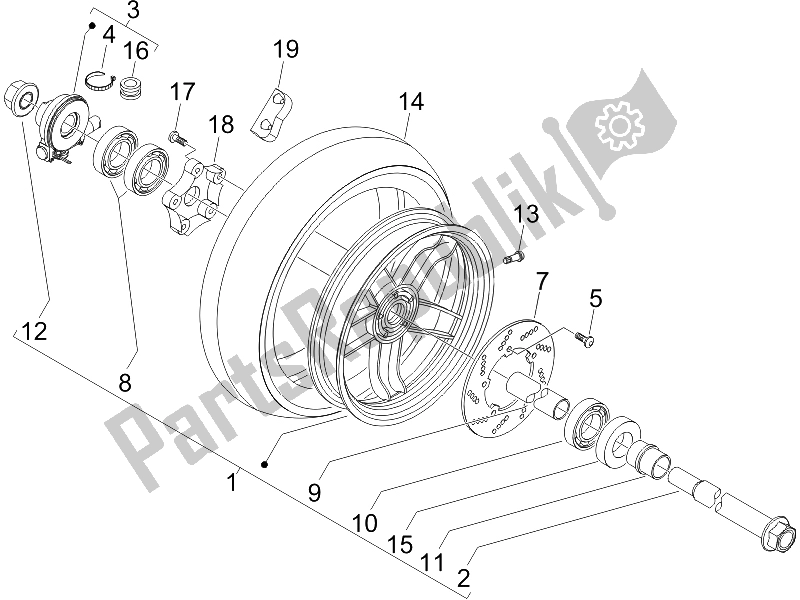 Todas las partes para Rueda Delantera de Gilera Nexus 250 SP E3 UK 2006