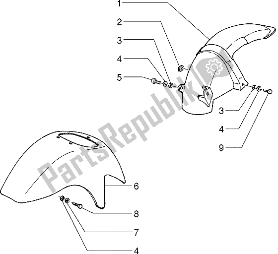 Toutes les pièces pour le Garde-boue Avant Et Arrière du Gilera Easy Moving 50 1998