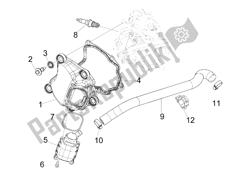 Toutes les pièces pour le Le Couvre-culasse du Gilera Nexus 125 IE E3 2009