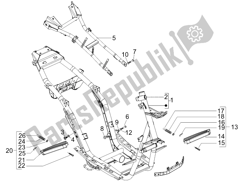 Toutes les pièces pour le Cadre / Carrosserie du Gilera Runner 125 VX 4T Race E3 2006