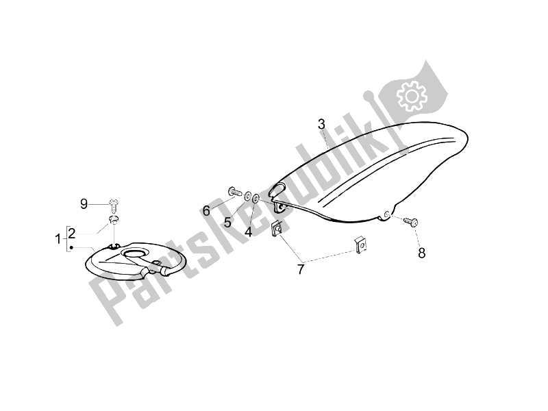 Toutes les pièces pour le Logement De Roue - Garde-boue du Gilera Storm 50 2007