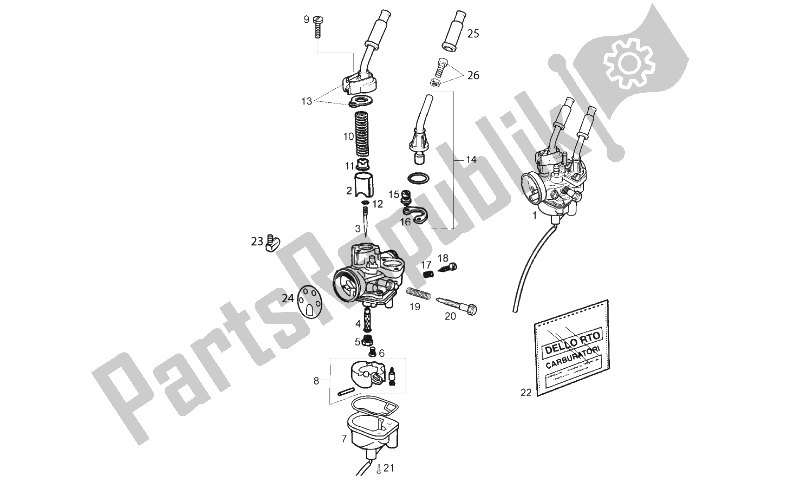 All parts for the Carburettor of the Gilera SMT 50 2011