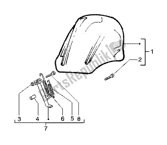 All parts for the Windshield Kit-stand Kit of the Gilera Runner 180 FXR 2T 1998