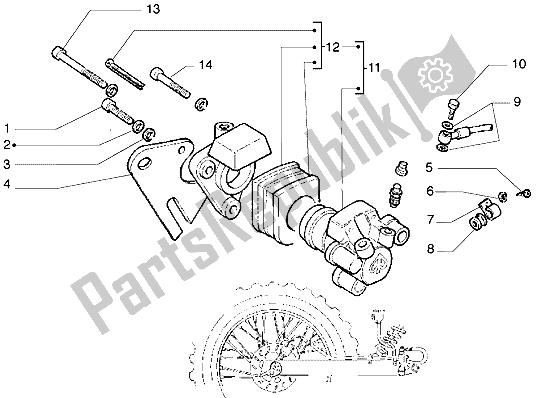 Toutes les pièces pour le étrier De Frein Arrière du Gilera H K M Y 50 1998