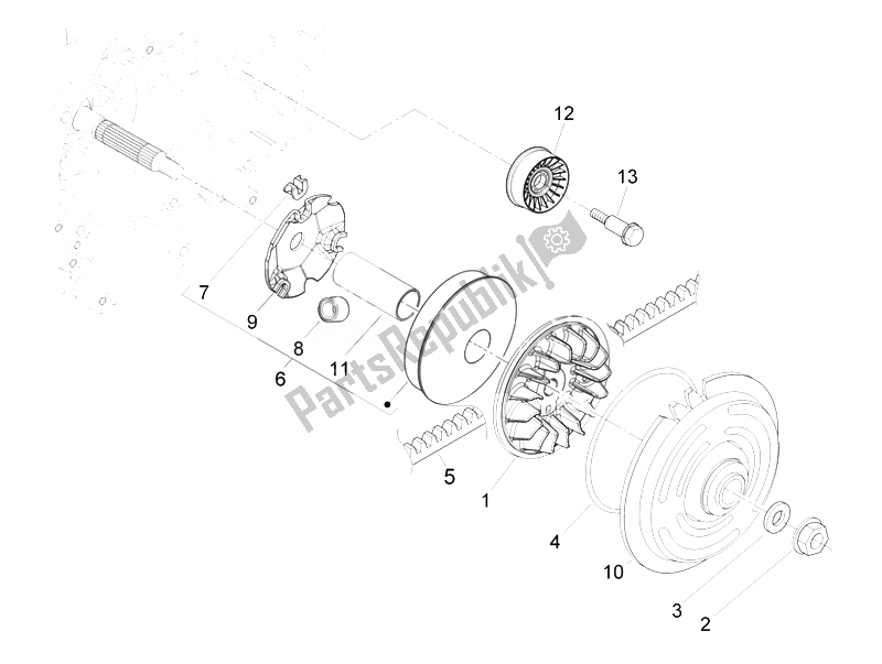 Toutes les pièces pour le Poulie Motrice du Gilera Runner 200 ST 4T E3 2008