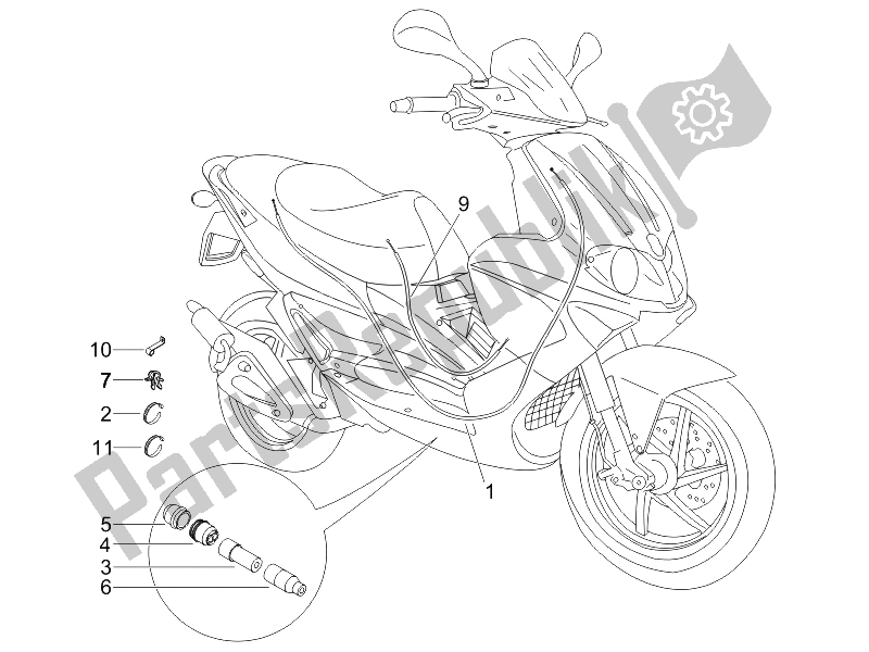 All parts for the Transmissions of the Gilera Runner 50 Pure JET Race 2005