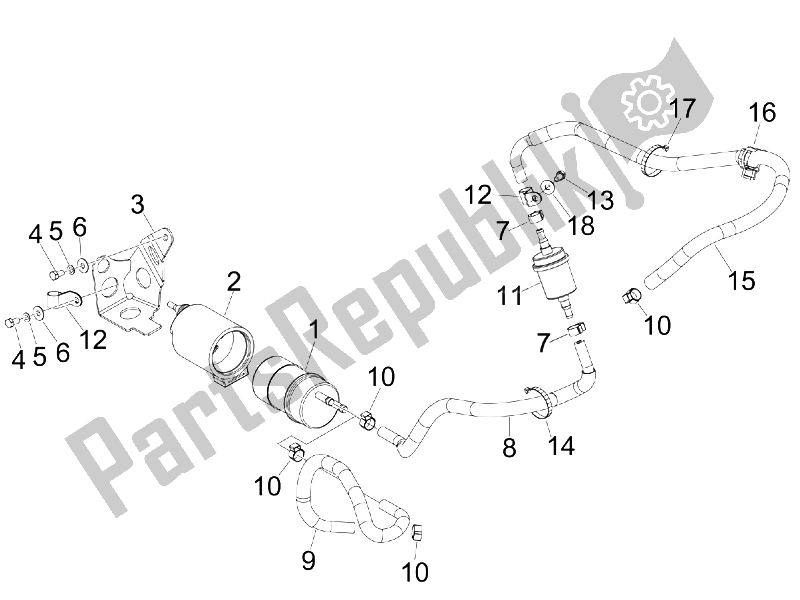 Toutes les pièces pour le Système D'alimentation du Gilera Runner 125 VX 4T Race E3 UK 2006