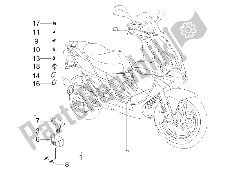 All parts for the Main Cable Harness of the Gilera Runner 50 SP 2007