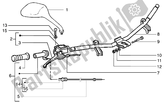 Toutes les pièces pour le Composants De Guidon du Gilera Runner 50 Purejet 1998