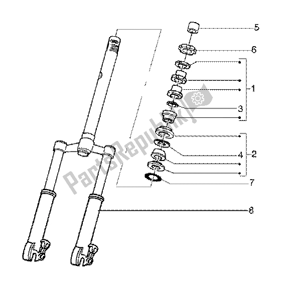 All parts for the Steering Bearing Ball Tracks-front Fork of the Gilera Runner 180 FXR 2T 1998