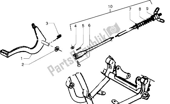 All parts for the Brake Pedal of the Gilera Surfer 50 1998