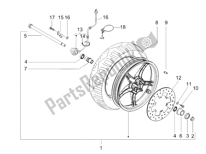 Todas las partes para Rueda Delantera de Gilera Runner 125 VX 4T E3 2007