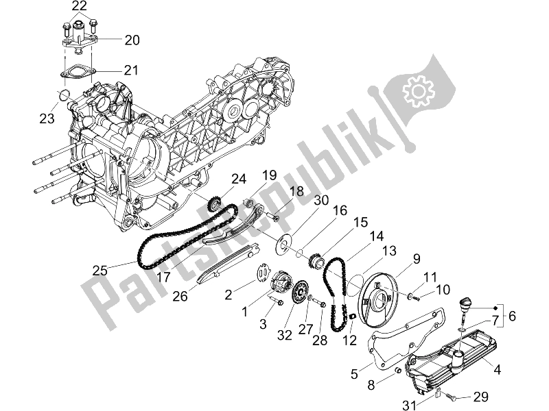 Toutes les pièces pour le La Pompe à Huile du Gilera Runner 125 VX 4T SC 2006