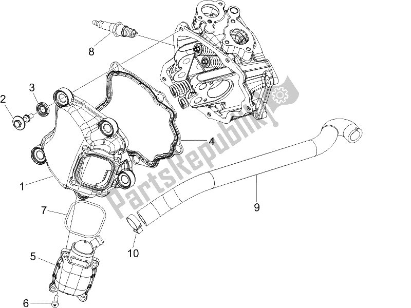 Todas las partes para Cubierta De Tapa De Cilindro de Gilera Runner 125 VX 4T Race E3 UK 2006