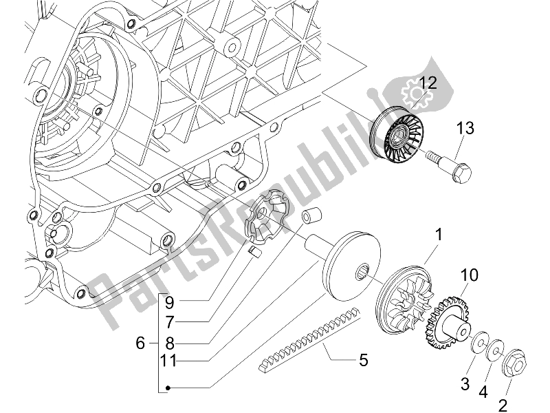 Toutes les pièces pour le Poulie Motrice du Gilera Runner 200 VXR 4T E3 2006