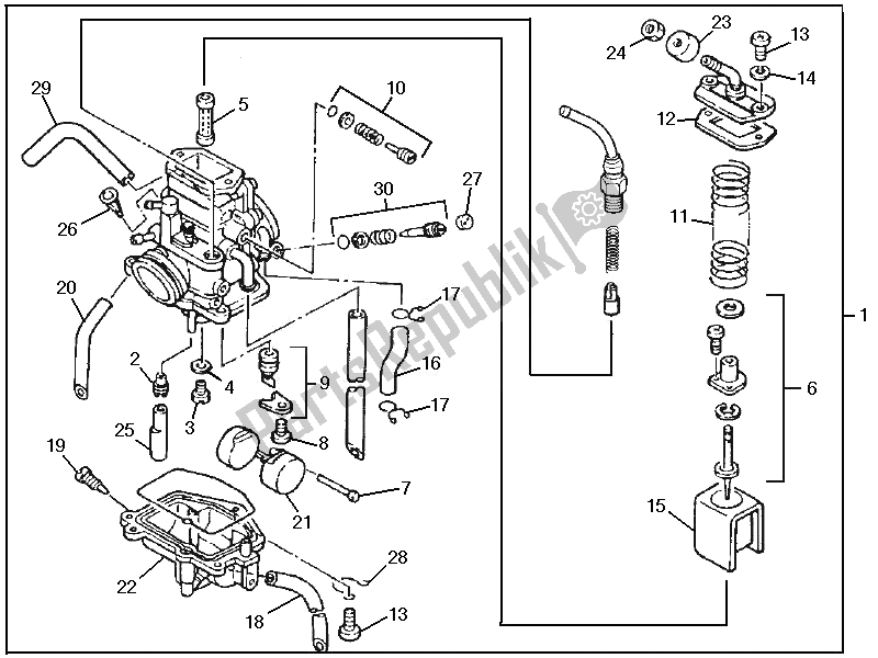 Toutes les pièces pour le Composants Du Carburateur du Gilera SC 125 2006