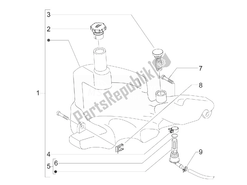 All parts for the Oil Tank of the Gilera Stalker 50 2008