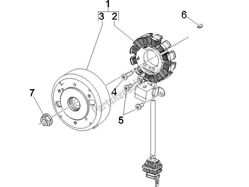 All parts for the Flywheel Magneto of the Gilera Runner 50 SP SC 2006