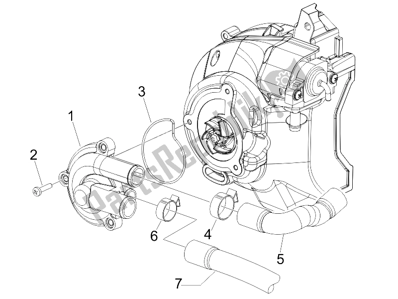 Toutes les pièces pour le Pompe De Refroidissement du Gilera Nexus 125 E3 2007