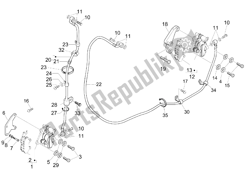 Toutes les pièces pour le Tuyaux De Freins - étriers du Gilera Nexus 250 E3 2007