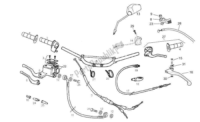 Alle onderdelen voor de Stuur - Controles van de Gilera SMT Racing 50 2011
