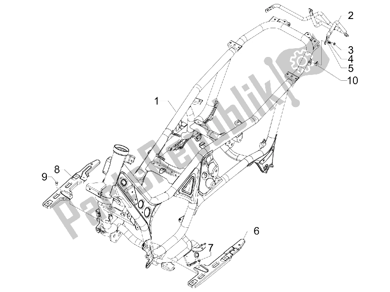 All parts for the Frame/bodywork of the Gilera GP 800 2007