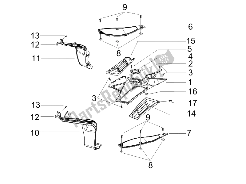 Toutes les pièces pour le Housse Centrale - Repose-pieds du Gilera Runner 50 Pure JET SC 2006