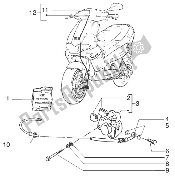 Toutes les pièces pour le étriers De Frein Avant-transmissions du Gilera Runner 200 VXR 4T 1998