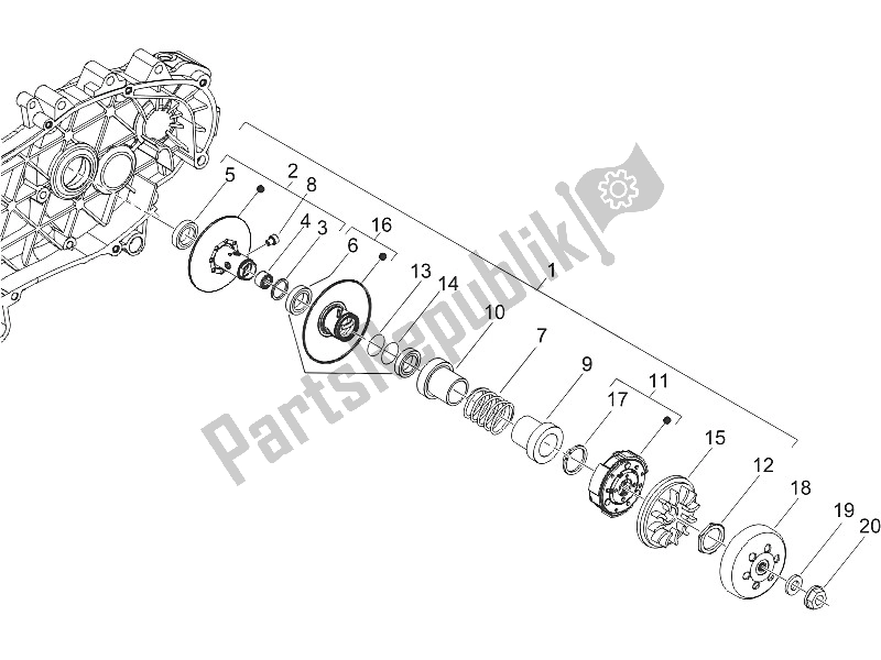 Toutes les pièces pour le Poulie Menée du Gilera Runner 200 VXR 4T 2005