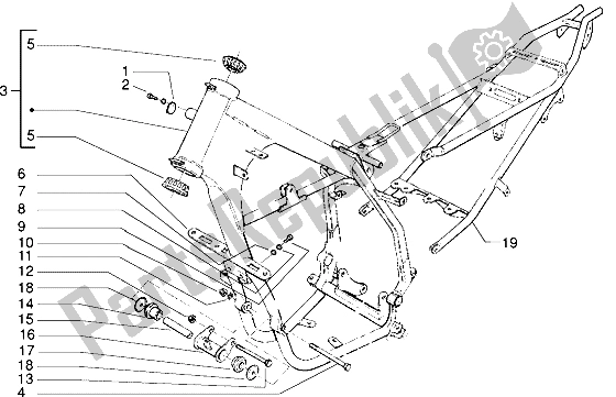 All parts for the Frame of the Gilera GSM 50 1998