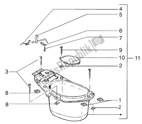 Todas las partes para Caso Casco de Gilera Runner 50 Pure JET 1998