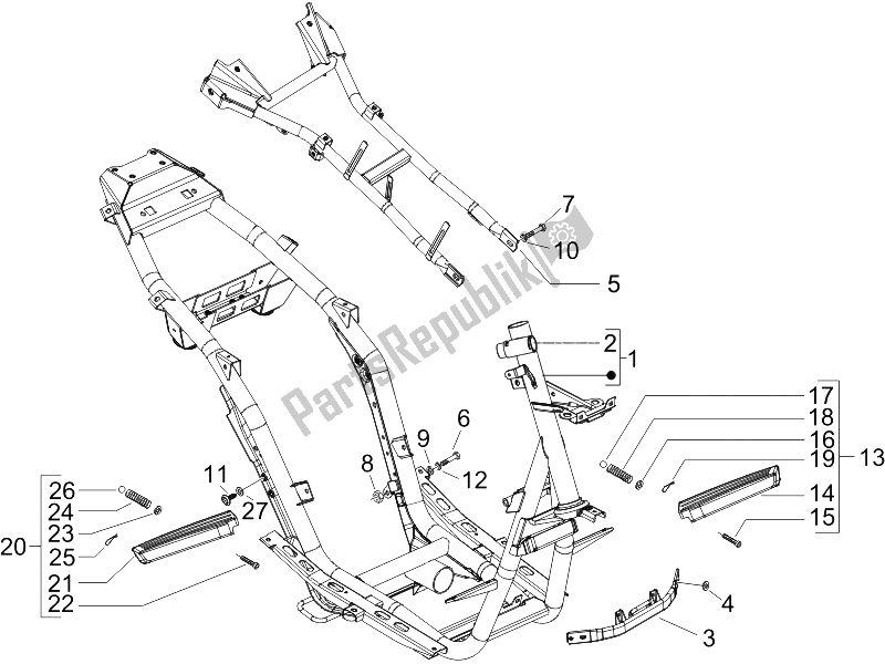 Todas as partes de Quadro / Carroceria do Gilera Runner 125 VX 4T SC 2006