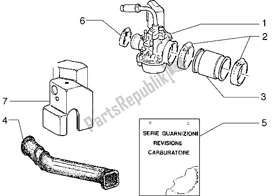 Alle onderdelen voor de Carburateur van de Gilera ICE 50 1998