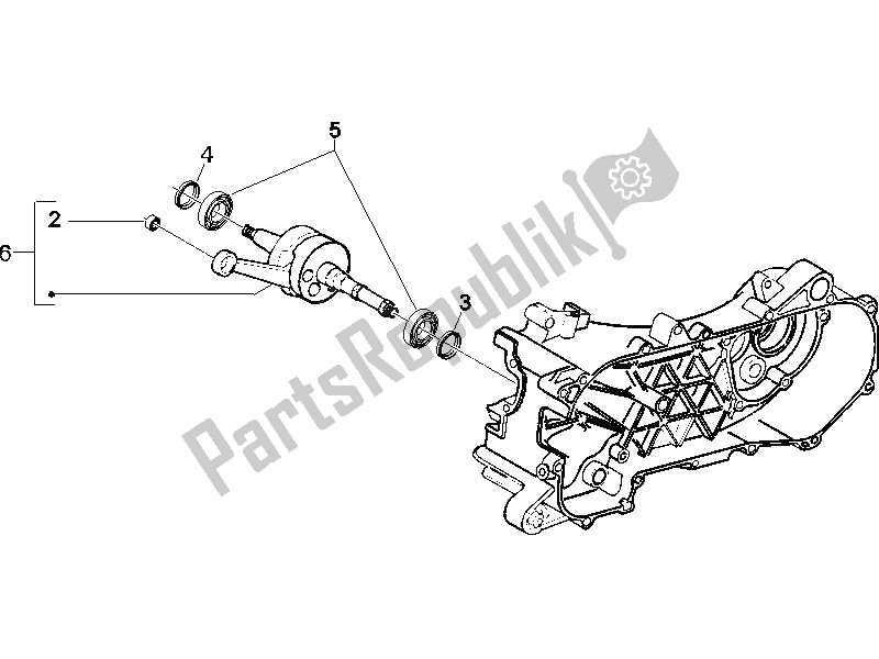 All parts for the Crankshaft of the Gilera Runner 50 SP UK 2005