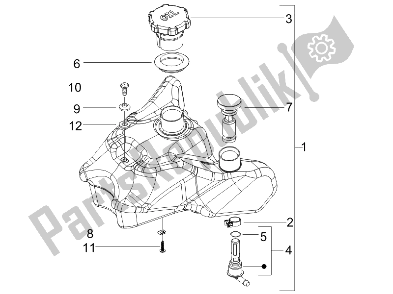 Todas las partes para Tanque De Aceite de Gilera Runner 50 SP 2010