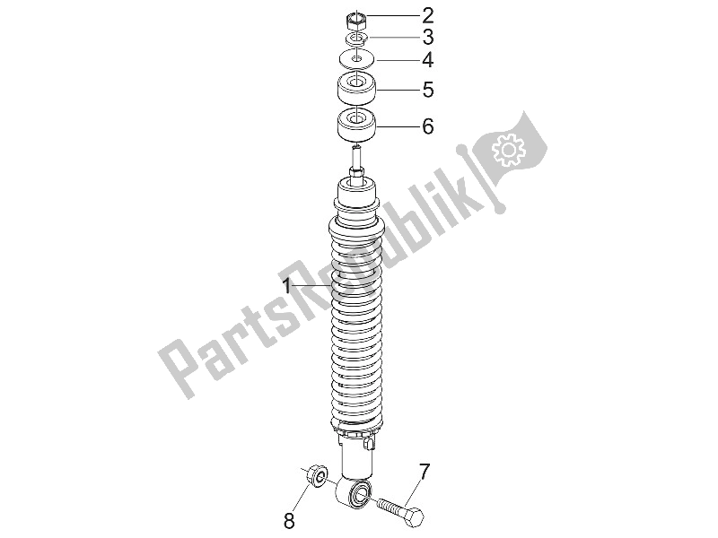 All parts for the Rear Suspension - Shock Absorber/s of the Gilera Stalker 50 2005