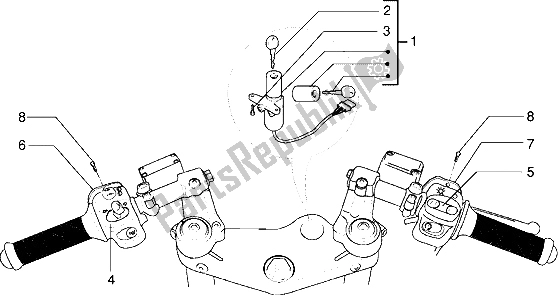 Todas las partes para Dispositivos Eléctricos Con Llave de Gilera DNA 180 1998