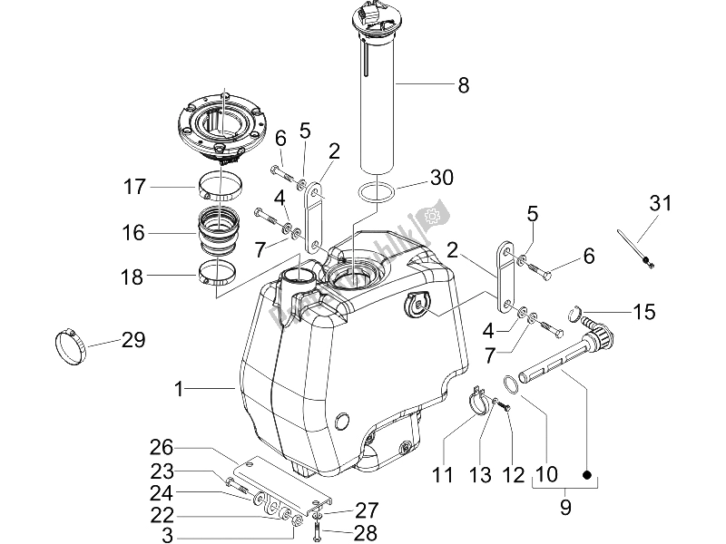 Todas las partes para Dep? Sito Carburante de Gilera Runner 200 VXR 4T Race 2005