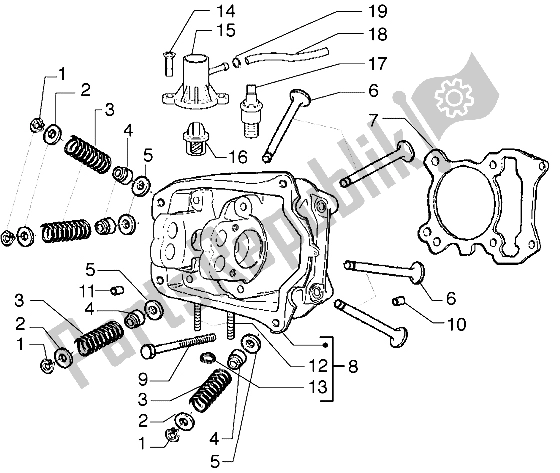 All parts for the Head-valves of the Gilera Runner VXR 125 1998