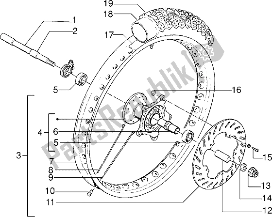 Toutes les pièces pour le Roue Avant du Gilera Surfer 50 1998