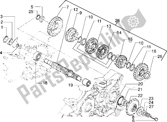 Toutes les pièces pour le Contre-arbre du Gilera H K 50 1998