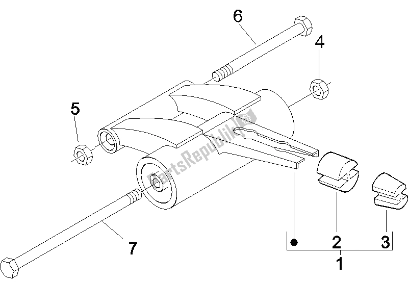 Tutte le parti per il Braccio Oscillante del Gilera Runner 50 Pure JET SC UK 2005