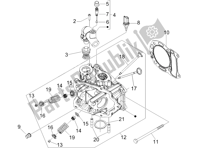 Tutte le parti per il Unità Principale - Valvola del Gilera Nexus 250 SP E3 2006